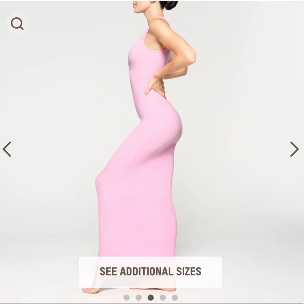 Skims Pink Soft Lounge Sleeveless Long Dress - Picture 3 of 5
